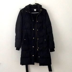 J Crew Puffer Coat Black XS